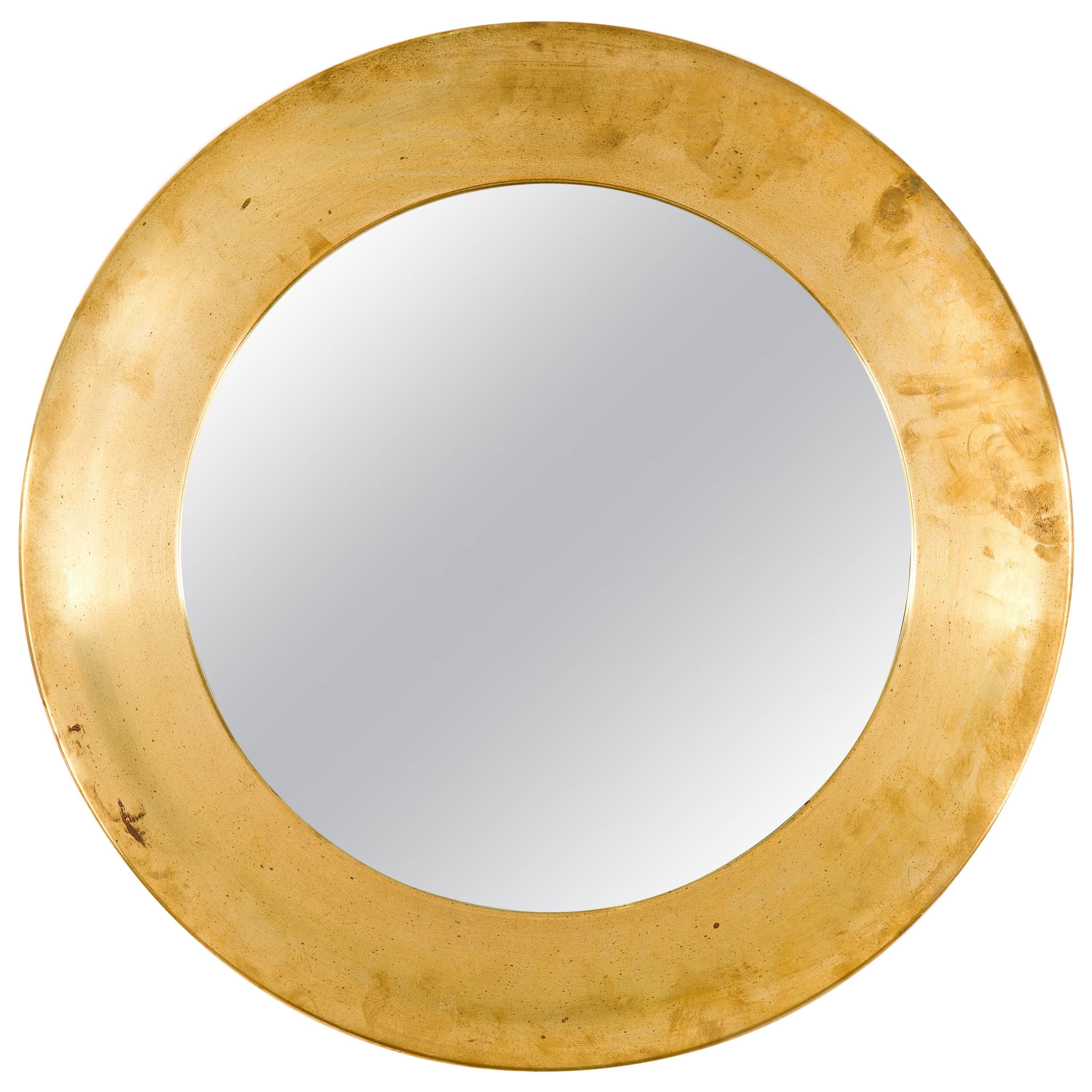 Mid-20th Century Brass Mirror by Glas Master Markaryd Sweden