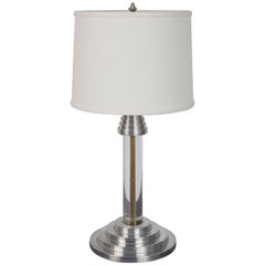 Art Deco Streamline Modern Lucite and Aluminium Table Lamp