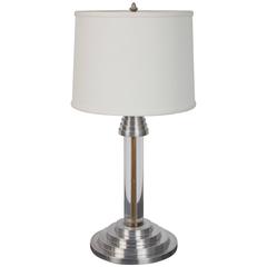 Art Deco Streamline Modern Lucite and Aluminium Table Lamp 2