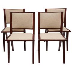 Set of Four Mid-Century Side Chairs, Style of Pierre Jeanneret, circa 1960