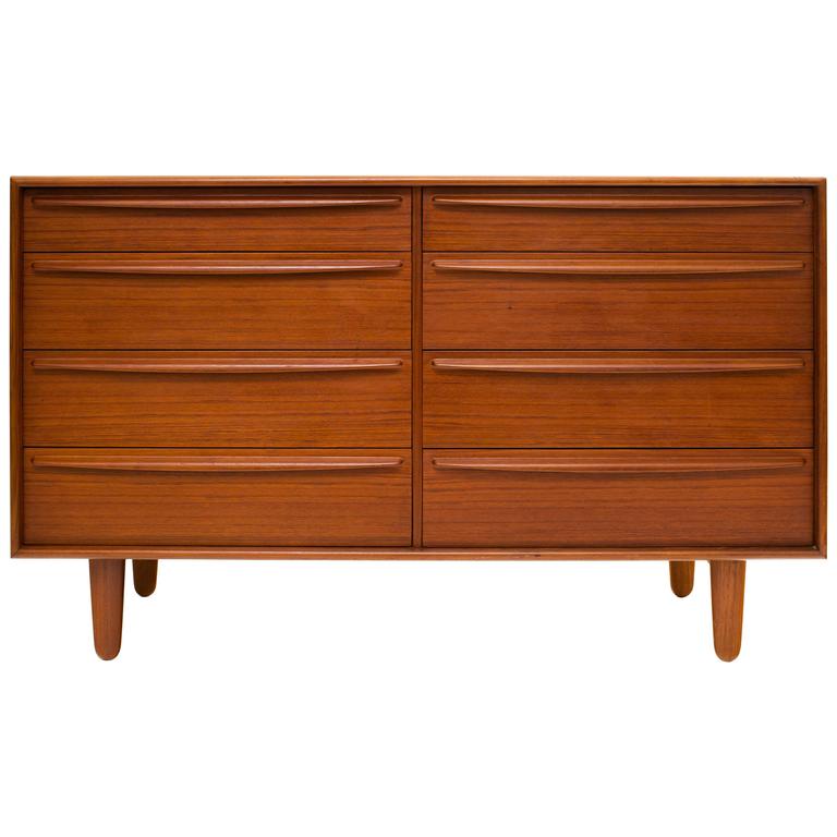 Svend Aage Madsen EightDrawer Bureau or Dresser in Teak at 1stdibs