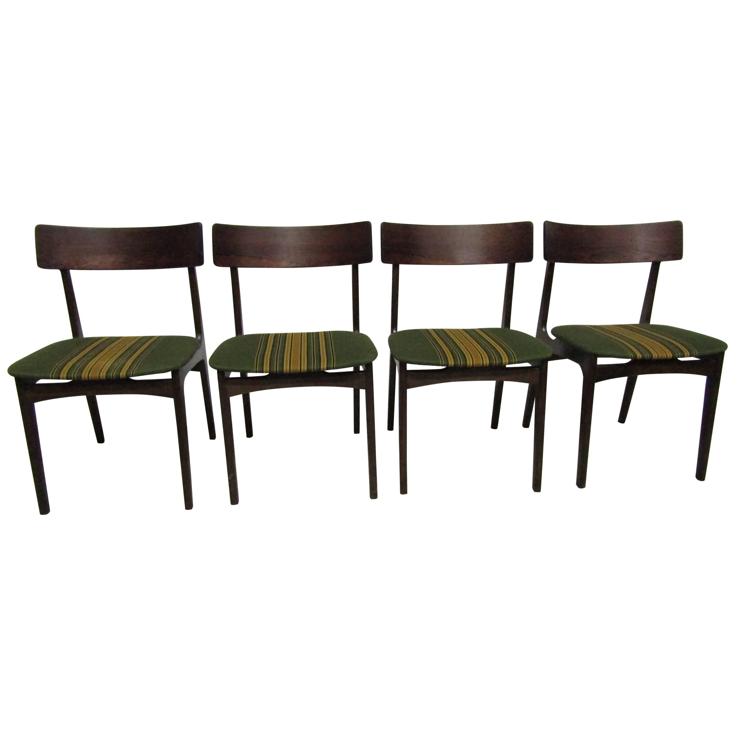 Solid Rosewood Dining Chairs Made in Denmark, Set of Four For Sale
