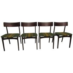 Solid Rosewood Dining Chairs Made in Denmark, Set of Four
