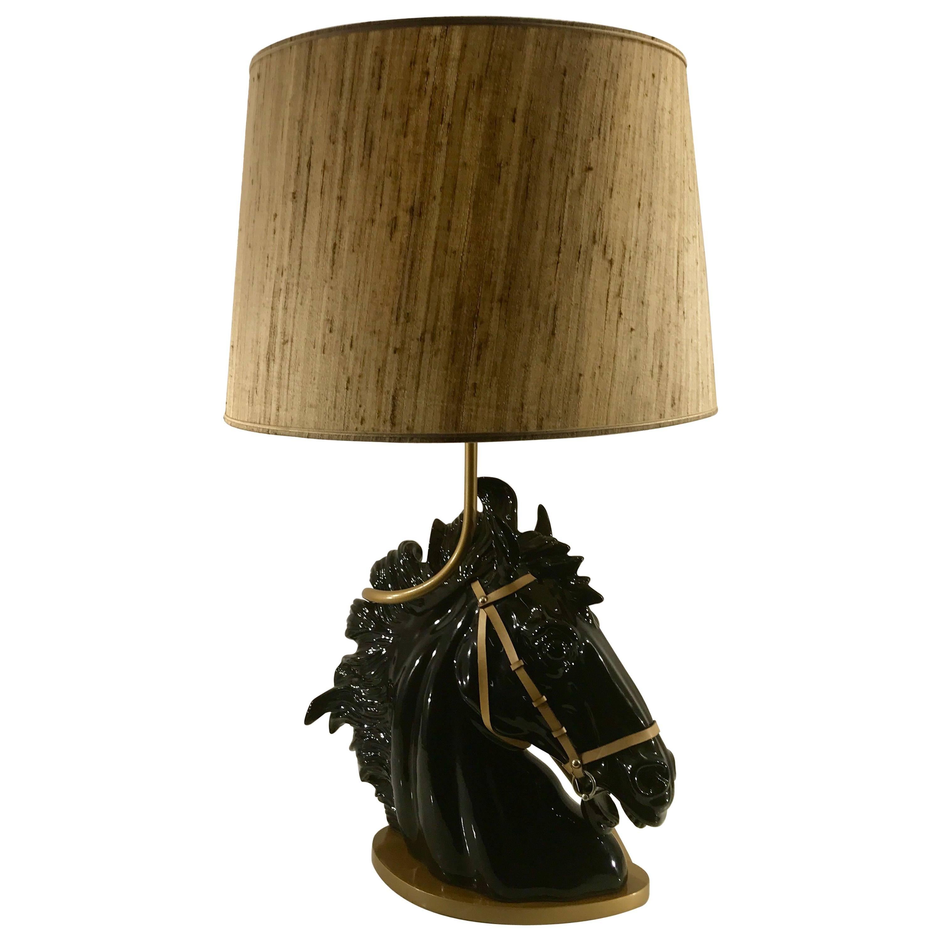Large Gucci Horse Head Sculpture, as a Lamp For Sale