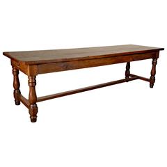 Large 19th Century French Louis Philippe Period Walnut Farm Table