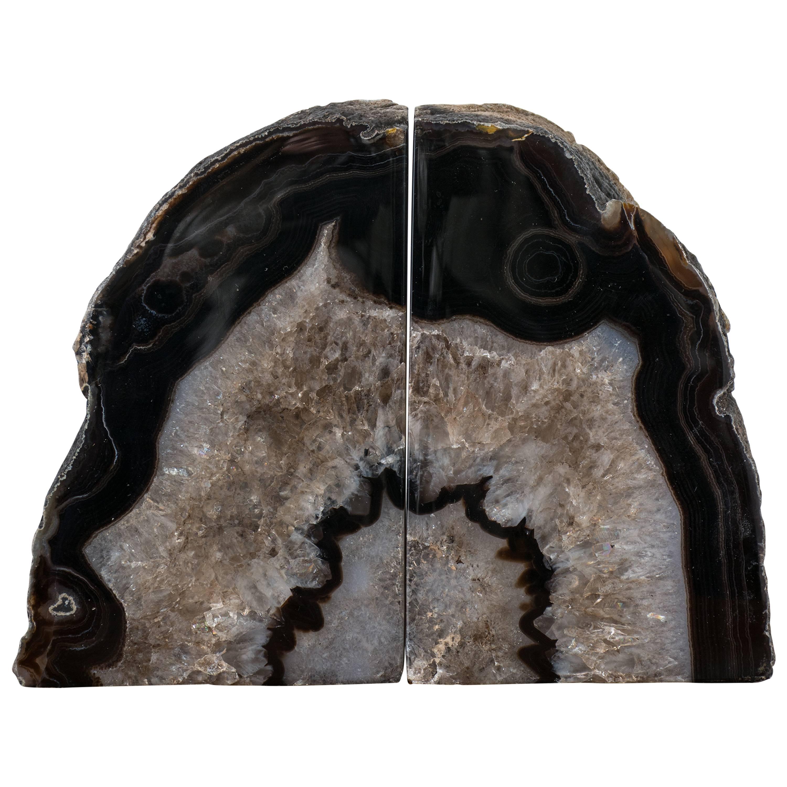 Vintage Agate Bookends