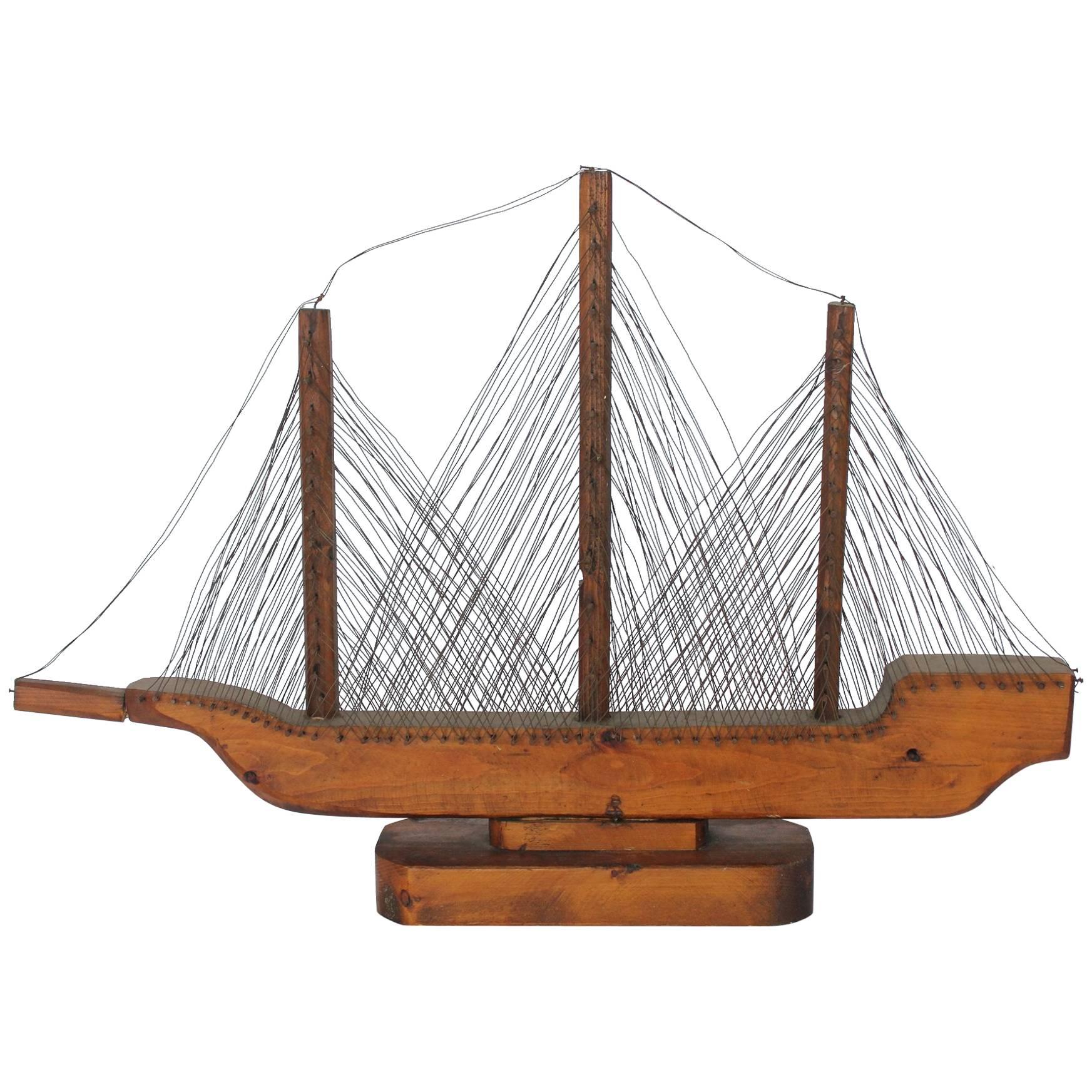 1900s Folk Art Ship Model For Sale