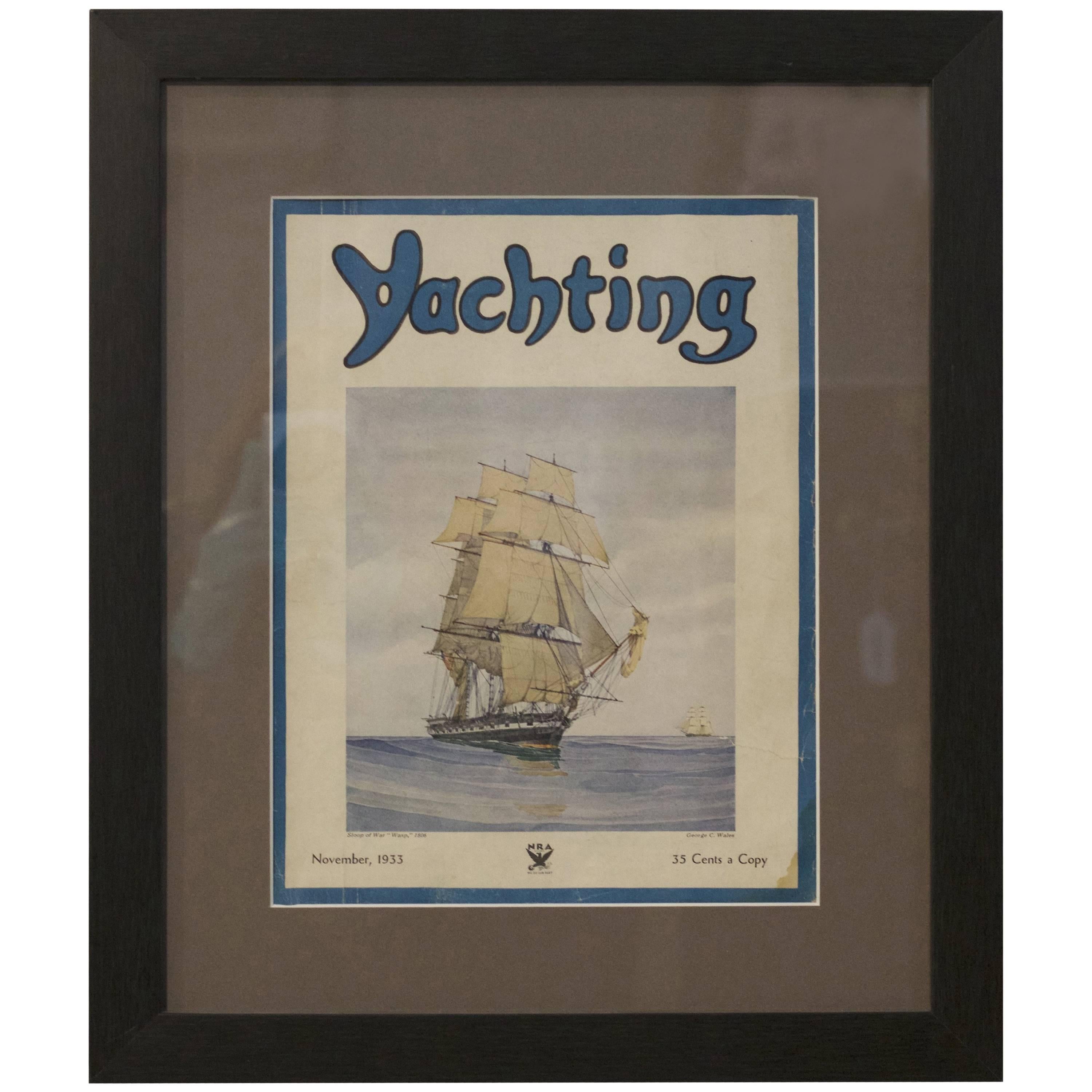 Authentisches Cover des Yacting Magazine, November 1933 im Angebot