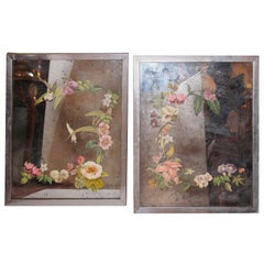 Vintage Pair of Decopage Mirrors