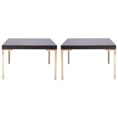 Astor Brass Occasional Tables in Walnut by Montage, Pair 10