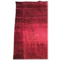 Tappeto vintage rosso sovratinto 3
