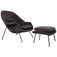 Vintage Early Womb Chair and Ottoman by Eero Saarinen for Knoll