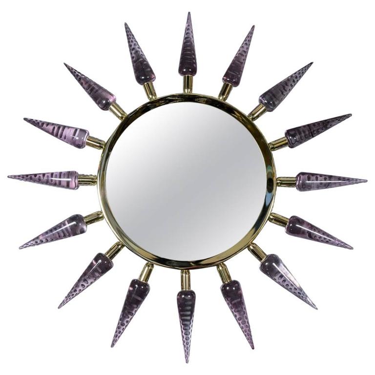 Sunburst Murano Glass Mirror by Régis Royant For Sale at 1stDibs