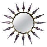 Sunburst-Spiegel aus Muranoglas von Rgis Royant