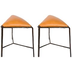 Pair of Wrought Iron Stools