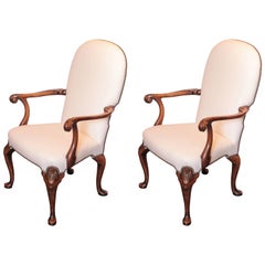 Pair of Late 19th Century English Queen Anne Walnut Chairs