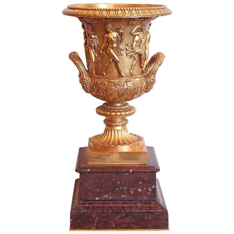 Early 19th Century French Charles X Gilt Bronze Urn For Sale at 1stDibs