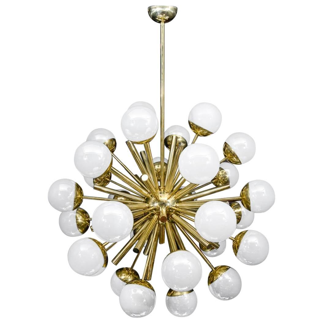 Glustin Luminaires Sputnik Chandelier with Iridescent Globes For Sale