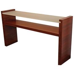 French Mid-Century Server with Acrylic Inset Top