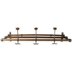 Mid-20th Century Swedish Functionalistic Coat and Hat Rack Wall Mount