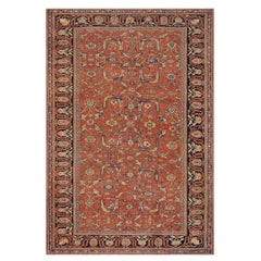 Tapis Fereghan rouge en laine tissé à la main à la fin du XIXe siècle en Perse occidentale