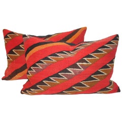 Pair of Early 19th Century Navajo Indian Weaving Bolster Pillows