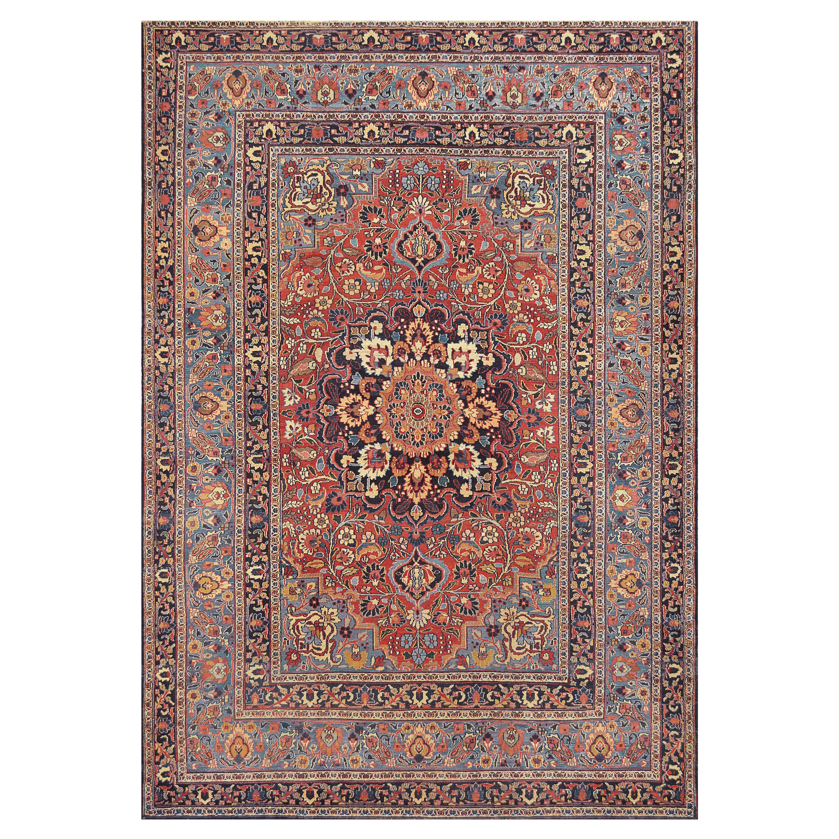 Hand-Woven Wool Late 19th Century Khorassan Rug from North East Persia