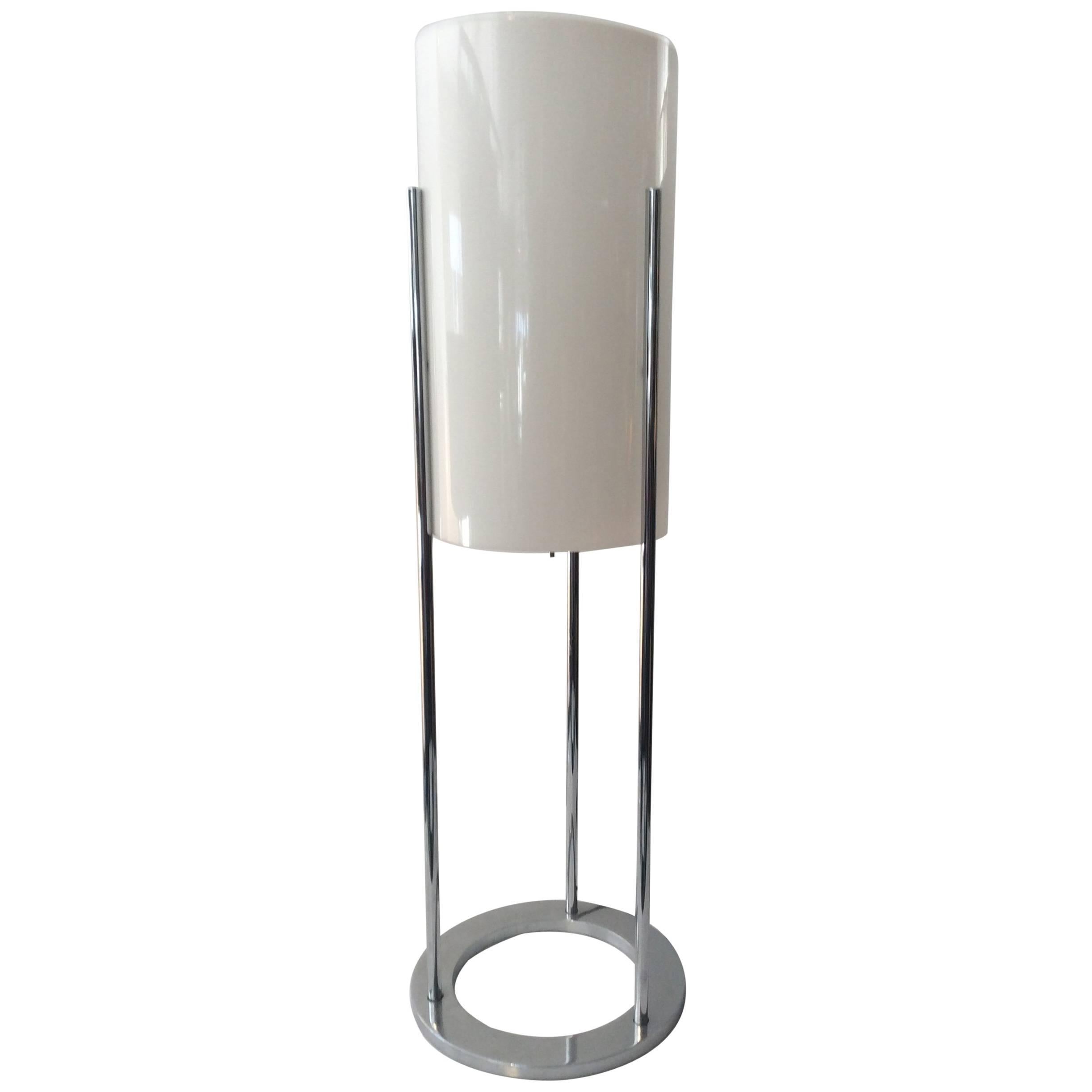 Mid-Century Modern Habitat Paul Mayen Chrome or Acrylic Cylinder Table Lamp For Sale