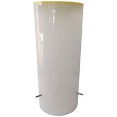 Mid-Century Modern Habitat Paul Mayen White Acrylic Brass Cylinder Table Lamp