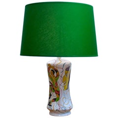 Harlequin Ceramic Lamp in the Style of Gambone, Italy, 1950s