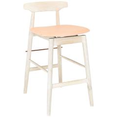 White Oak, Veg Tan and Copper Wood High Stool 3