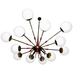 Monumental Italian Mid-Century Sputnik Chandelier by Stilnovo 7