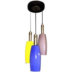 Colorful Glass Pendant Chandelier by Stilnovo Milano 4