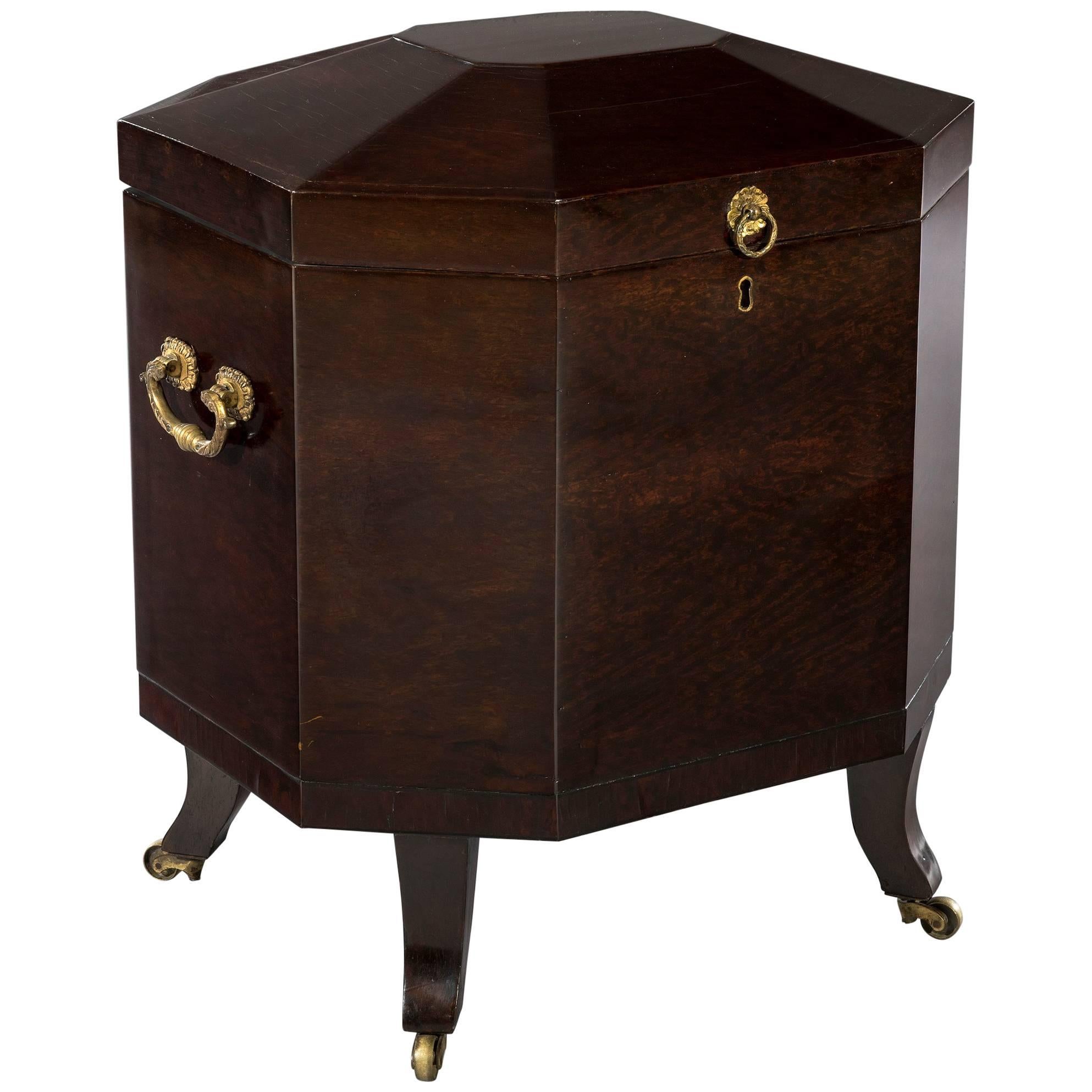 Early 19th Century RARE Regency Period Octagonal Partridgewood Wine Cellaret For Sale