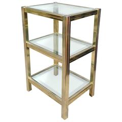 Vintage Mid-20th Century Italian Gold and Silver Polished Metal Display Stand