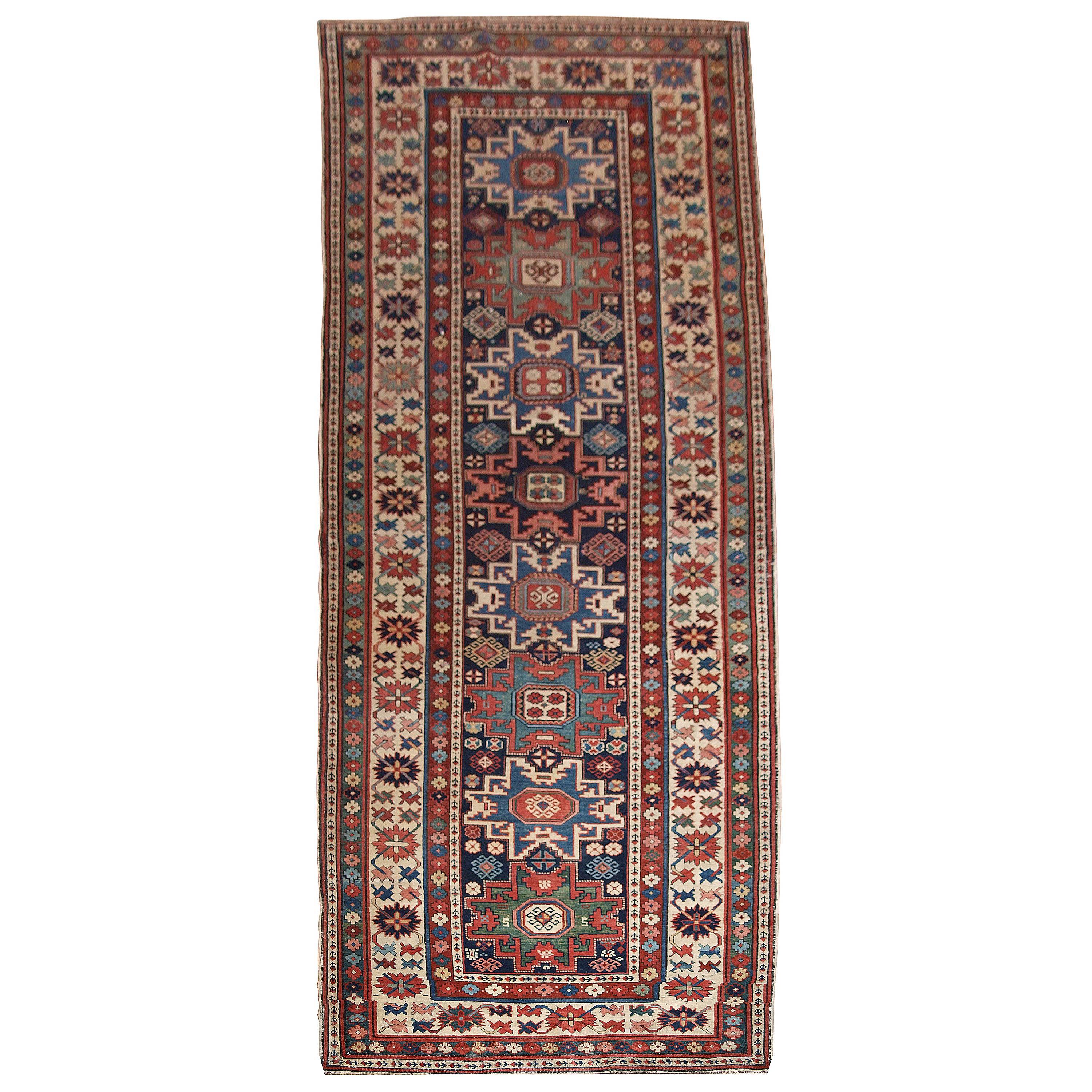 Antique Caucasian Shirvan Runner from the South Eastern Caucasus, circa 1880 For Sale
