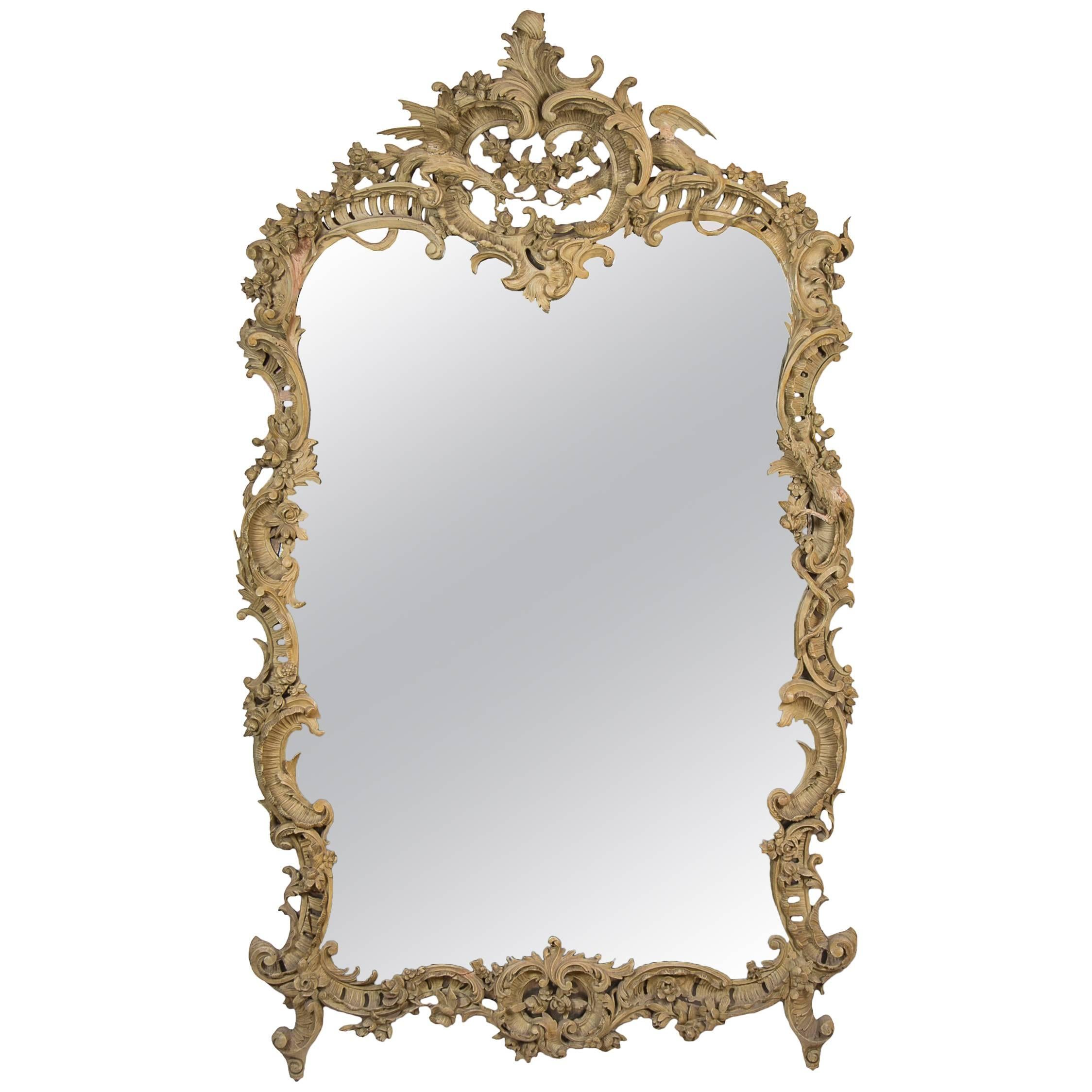 Sculpted Lacquered Mirror For Sale