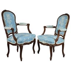 Pair of 18th Century Louis XV Beech Armchairs 8