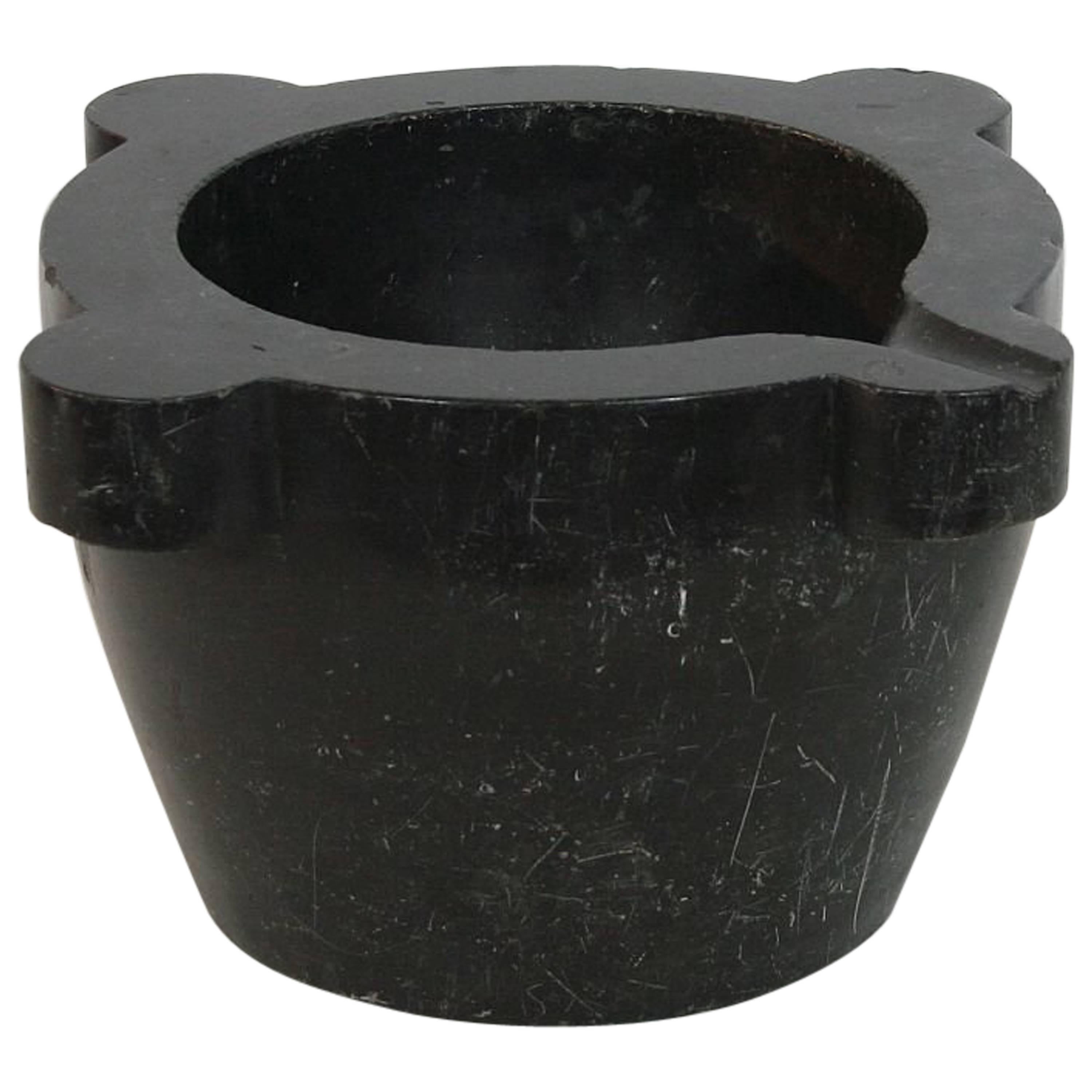 19th Century French Black Marble Mortar