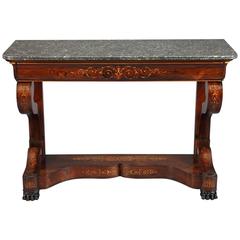 19th Century Charles X Marquetry Inlaid Console 4