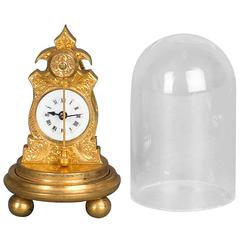 Very Small and Unusual Austrian Zappler Miniature Clock, circa 1860