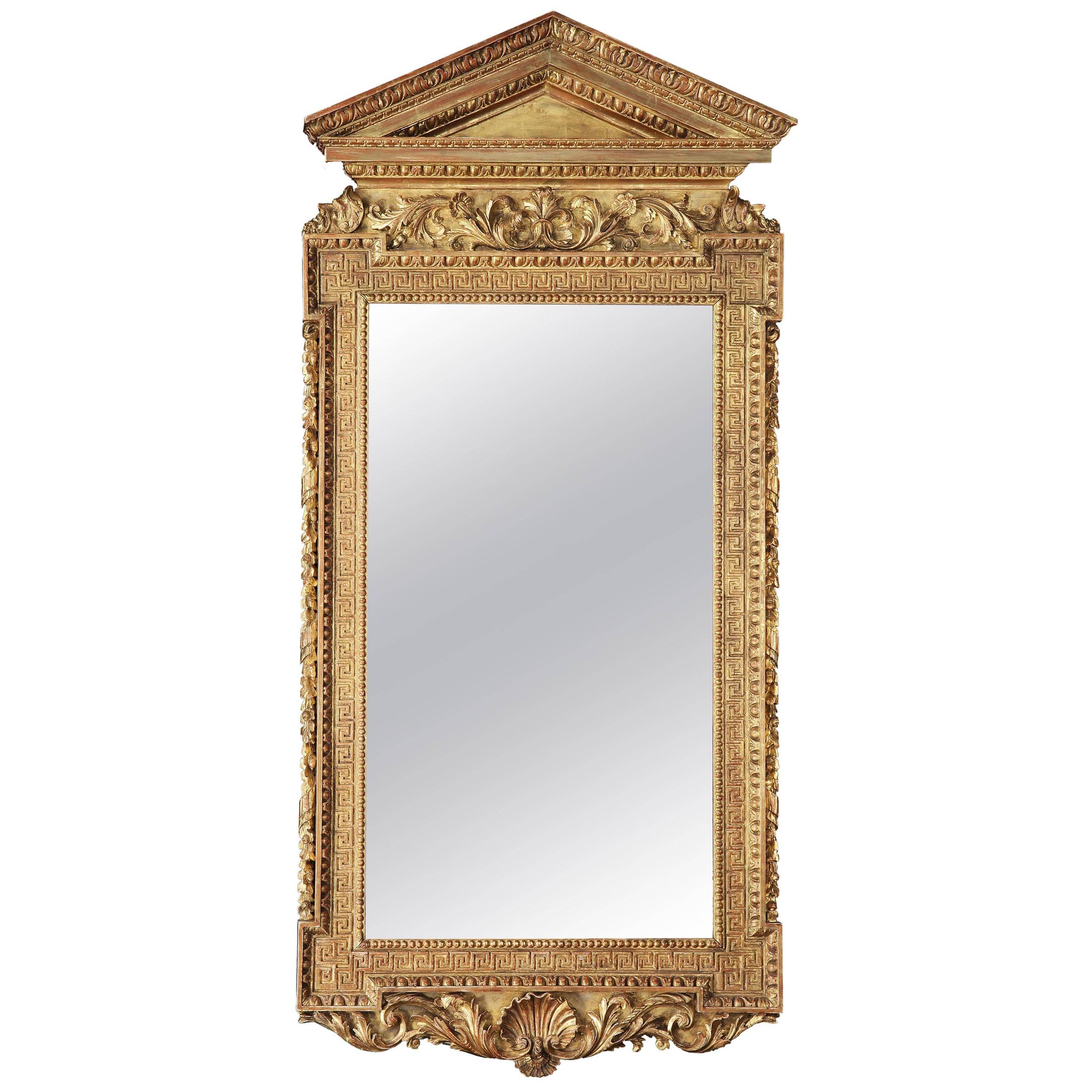 Rare Irish George II Carved Giltwood Pier Glass For Sale
