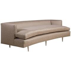 Harvey Probber Style Curved Upholstered Sofa, 1950s 4