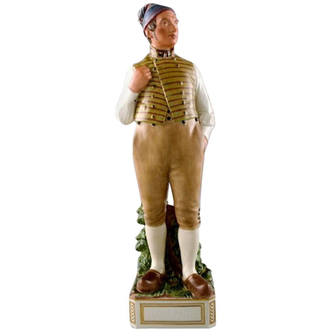 Carl Martin-Hansen, Porcelain Figure of Male in National Dress. Royal Copenhagen