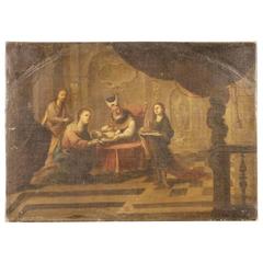 Antique 18th Century Spanish Painting Circumcision of Jesus