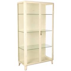 White Steel Antique Doctors Apothecary Cabinet