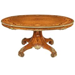 Victorian Amboyna Centre Table of Exhibition Quality