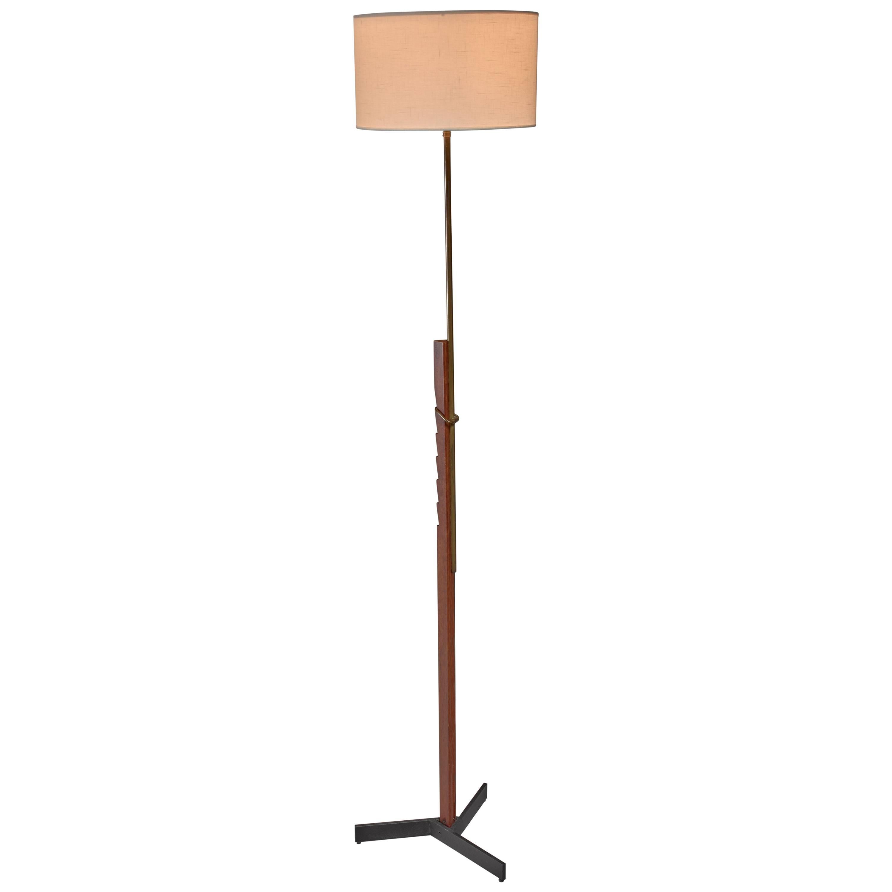 Svend Aage Holm Sorensen Adjustable Floor Lamp, Denmark, 1950s For Sale