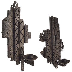 Brutalist Style Wall-Mounted Candleholders