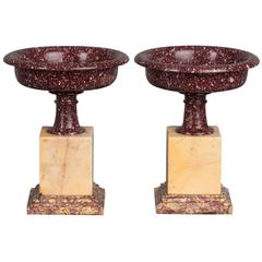 Exceptional Pair of Probably Egyptian Porphyry Marble, circa 1830